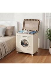 Living and Home 160L Foldable Clothes Storage Box Toy Storage Container w/ Wheel in Warm White - thumbnail 6