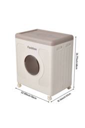 Living and Home 160L Foldable Clothes Storage Box Toy Storage Container w/ Wheel in Warm White - thumbnail 8