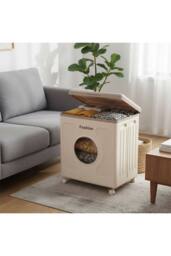 Living and Home 160L Foldable Clothes Storage Box Toy Storage Container w/ Wheel in Warm White - thumbnail 3