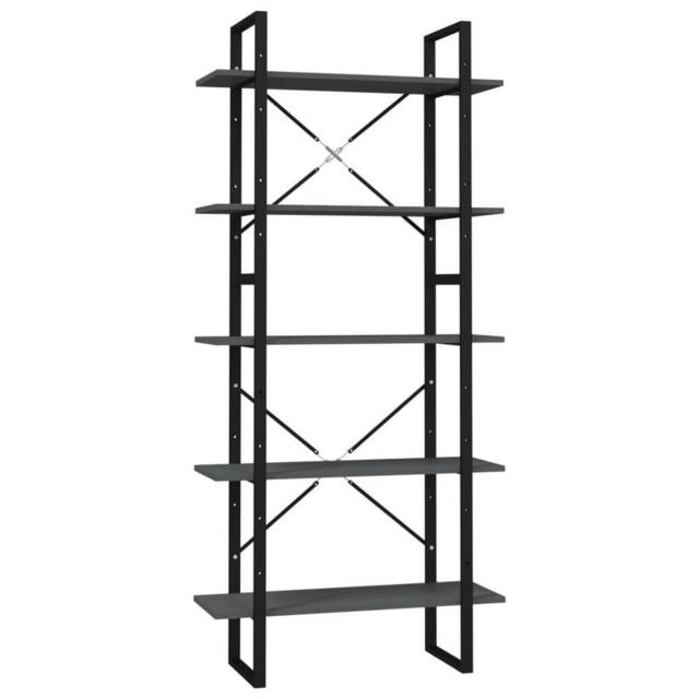 Berkfield Home 5-Tier Book Cabinet Grey 80x30x175 cm Engineered Wood - Size: 80 x 30 x 175 cm - image 1