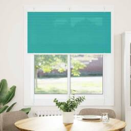 Berkfield Home Pleated Blind Petrol Green 120x150 cm Fabric Width 119.4 cm Polyester in Aqua