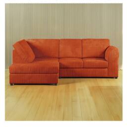 Furniture 786 Hannah Jumbo Cord Full Back 4 Seater Left Hand Facing Corner Sofa in Orange