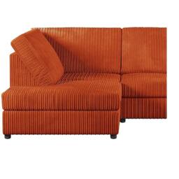 Furniture 786 Hannah Jumbo Cord Full Back 4 Seater Left Hand Facing Corner Sofa in Orange - thumbnail 3