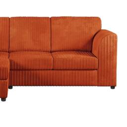 Furniture 786 Hannah Jumbo Cord Full Back 4 Seater Left Hand Facing Corner Sofa in Orange - thumbnail 4