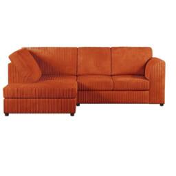 Furniture 786 Hannah Jumbo Cord Full Back 4 Seater Left Hand Facing Corner Sofa in Orange - thumbnail 2