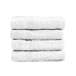 Allure Bath Fashions Luxury Zero Twist Egyptian Cotton Face Cloths - Pack of 4 in White - thumbnail 1
