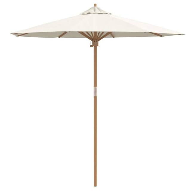 Berkfield Home Garden Parasol Cream White 217x230 cm Bamboo - image 1
