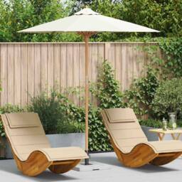 Berkfield Home Garden Parasol Cream White 217x230 cm Bamboo - thumbnail 2