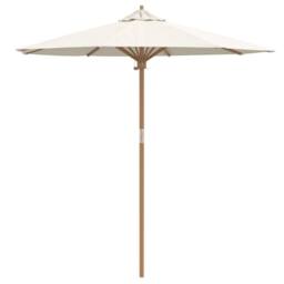 Berkfield Home Garden Parasol Cream White 217x230 cm Bamboo - thumbnail 1