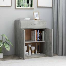 Berkfield Home Sideboard Concrete Grey 60x30x75 cm Engineered Wood - Size: 60 x 30 x 75 cm - thumbnail 3