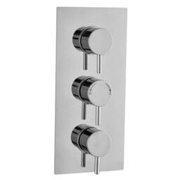 Bathroom Kingdom Menai Chrome Round Thermostatic Shower Valve - 2 Outlet in Silver - thumbnail 1