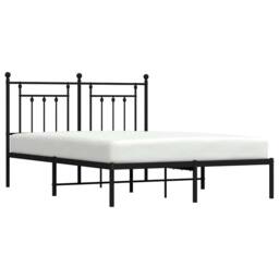 Berkfield Home Metal Bed Frame with Headboard Black 140x190 cm - thumbnail 5