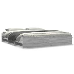 Berkfield Home Bed Frame Frame Grey Sonoma 180x200 cm Super King Wood - thumbnail 1