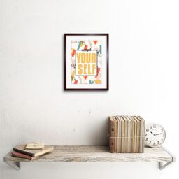 "Artery8 Wall Art Print Funky Affirmation Accept Yourself Art Framed 9x7 inch in Brown - Size: W7"" x H9""" - thumbnail 2