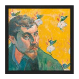 "Artery8 Wall Art Print Paul Gauguin Self Portrait Les Miserables Cropped Square Framed Picture 16X16 Inch in Black - Size: W16"" x H16""" - thumbnail 1