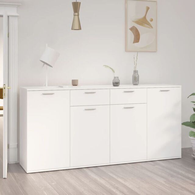 Berkfield Home Sideboard White 160x36x75 cm Engineered Wood - Size: 160 x 36 x 75 cm - image 1