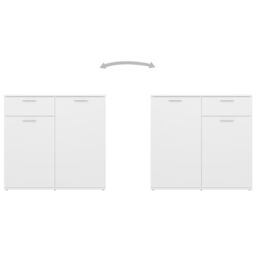Berkfield Home Sideboard White 160x36x75 cm Engineered Wood - Size: 160 x 36 x 75 cm - thumbnail 5