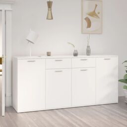 Berkfield Home Sideboard White 160x36x75 cm Engineered Wood - Size: 160 x 36 x 75 cm - thumbnail 1