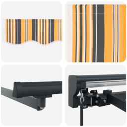 Berkfield Home Retractable Awning Manual Yellow & grey 500x300 cm - thumbnail 8
