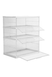 Living and Home 3-Tier Foldable Storage Box Shoe Rack with Magnetic Doors in White - thumbnail 3