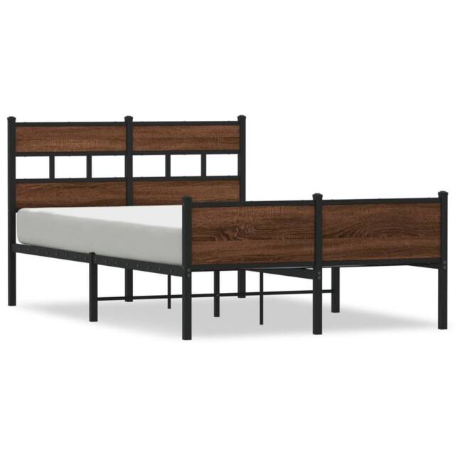 Berkfield Home Bed Frame Frame Brown Oak 120x190 cm Small Double Wood - image 1