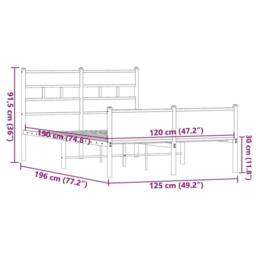 Berkfield Home Bed Frame Frame Brown Oak 120x190 cm Small Double Wood - thumbnail 9