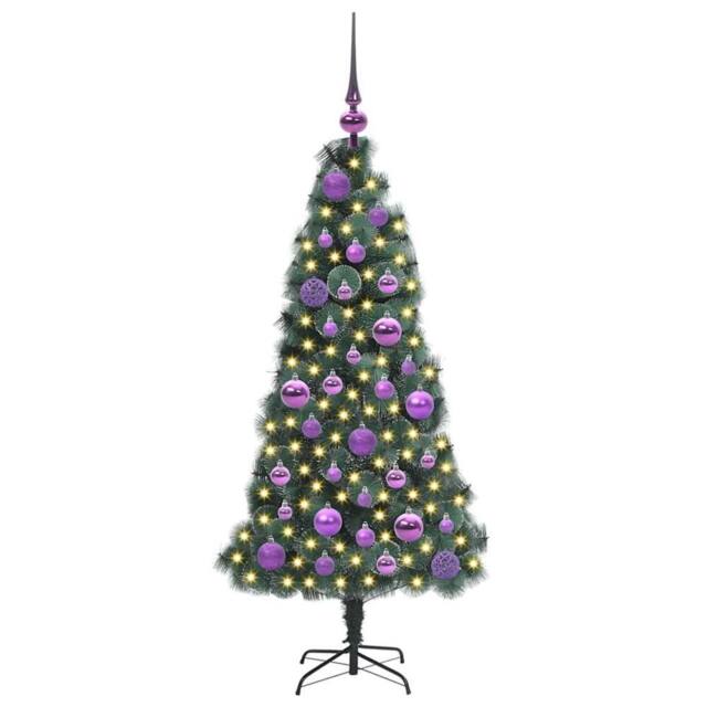 Berkfield Home Elegant Artificial Pre-lit Christmas Tree with Ball Set Green 120 cm - image 1