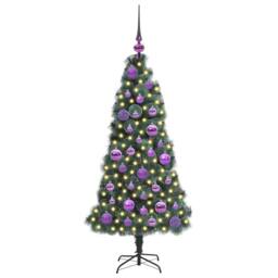 Berkfield Home Elegant Artificial Pre-lit Christmas Tree with Ball Set Green 120 cm - thumbnail 1