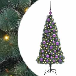Berkfield Home Elegant Artificial Pre-lit Christmas Tree with Ball Set Green 120 cm - thumbnail 3