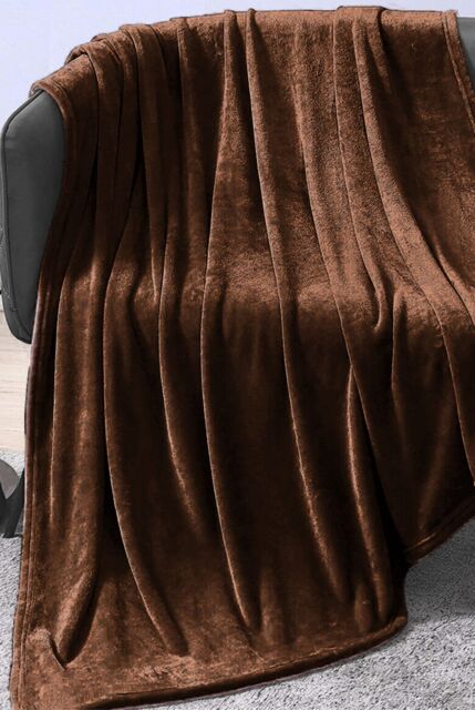 Ezysleep Large Faux Mink Super Soft Throw in Chocolate - Size: 140 cm x 200 cm - image 1