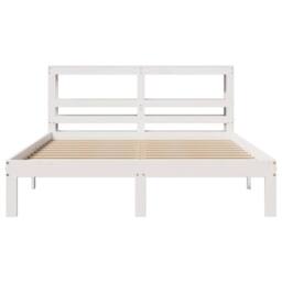 Berkfield Home Beautiful Bed Frame with Headboard without Mattress White 120x200 cm - Size: Small Double - thumbnail 4