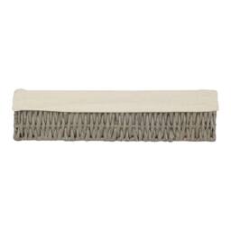 Red Hamper Wicker Antique Wash Finish Handled Grey Cotton Lined Storage Basket in Brown - Size: Small - thumbnail 3