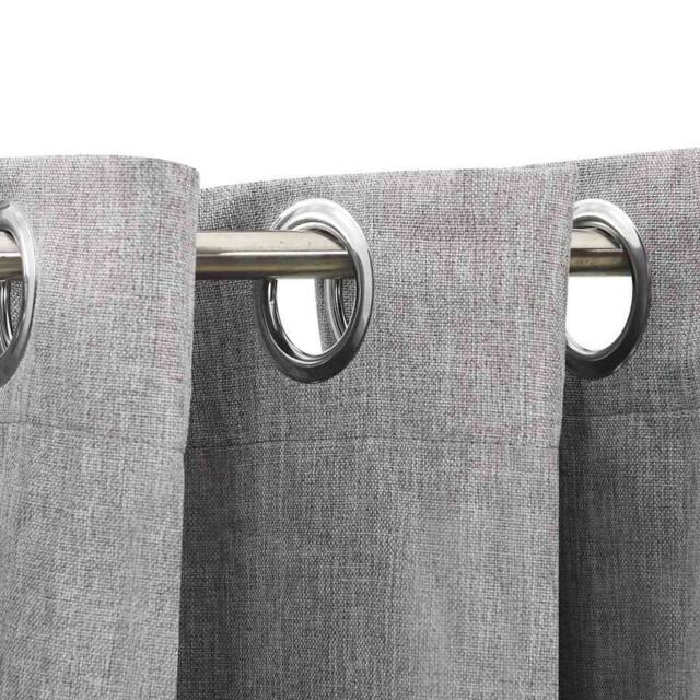 Berkfield Home Linen-Look Blackout Curtains with Grommets 2pcs Grey 140x175cm - Size: 140x175 cm - image 1