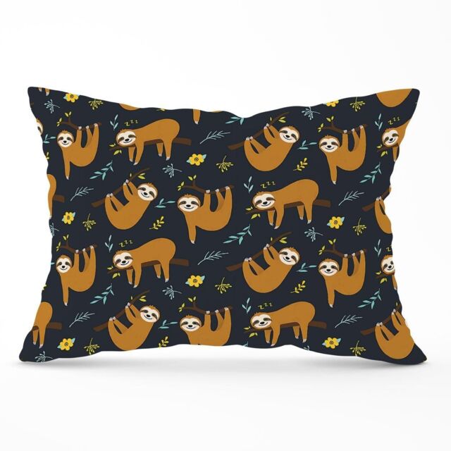Warren Reed - Designer Cute Sloths Cushions in Brown - Size: 60 cm x 60 cm - image 1