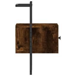 Berkfield Home Bedside Cabinet Wall-mounted Smoked Oak 35x30x51 cm Engineered Wood in Brown - Size: 35 x 30 x 51 cm - thumbnail 6