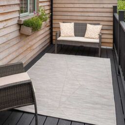 Kukoon Grey Abstract Outdoor, Garden & Patio Area Rug in Beige - Size: 120 cm x 170 cm - thumbnail 2