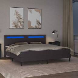 Berkfield Home Bed Frame with LED Strip Lights Grey 180 x 200 cm Faux Leather - thumbnail 4