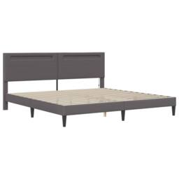 Berkfield Home Bed Frame with LED Strip Lights Grey 180 x 200 cm Faux Leather - thumbnail 6
