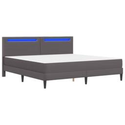Berkfield Home Bed Frame with LED Strip Lights Grey 180 x 200 cm Faux Leather - thumbnail 5