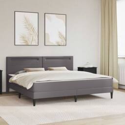 Berkfield Home Bed Frame with LED Strip Lights Grey 180 x 200 cm Faux Leather