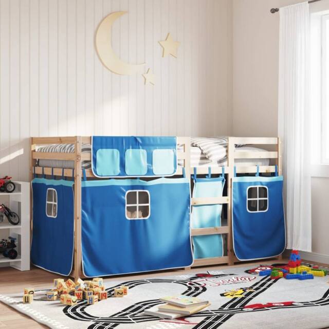 Berkfield Home Bunk Bed without Mattress Blue 90x190 cm Single Solid Wood Pine - image 1