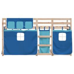 Berkfield Home Bunk Bed without Mattress Blue 90x190 cm Single Solid Wood Pine - thumbnail 4