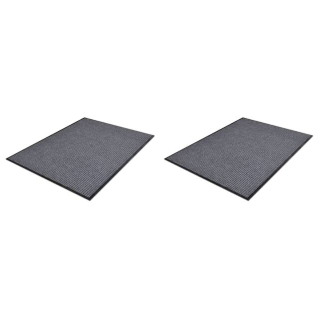 Berkfield Home PVC Door Mats 2 pcs Grey 90x60 cm - image 1