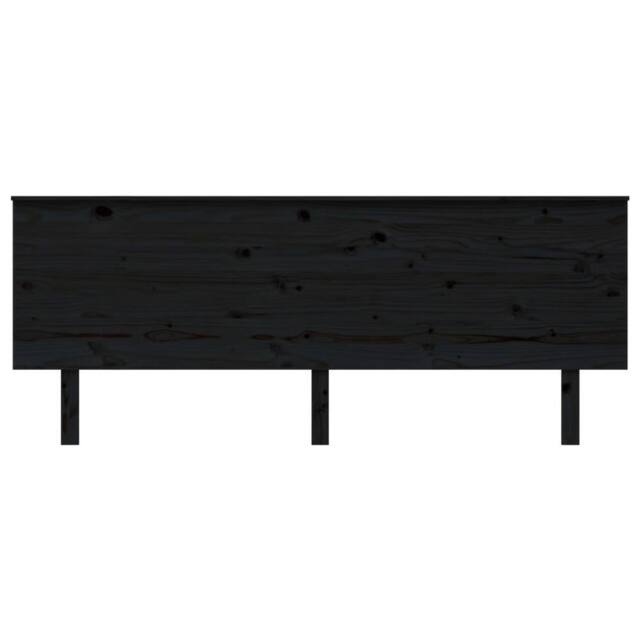 Berkfield Home Beautiful Bed Headboard Black 204x6x82.5 cm Solid Wood Pine - image 1