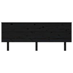 Berkfield Home Beautiful Bed Headboard Black 204x6x82.5 cm Solid Wood Pine - thumbnail 1