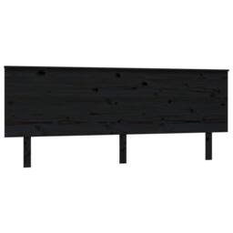Berkfield Home Beautiful Bed Headboard Black 204x6x82.5 cm Solid Wood Pine - thumbnail 3