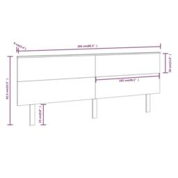 Berkfield Home Beautiful Bed Headboard Black 204x6x82.5 cm Solid Wood Pine - thumbnail 6