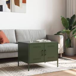 Berkfield Home Coffee Table Olive Green 68x50x50.5 cm Steel