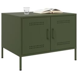 Berkfield Home Coffee Table Olive Green 68x50x50.5 cm Steel - thumbnail 4