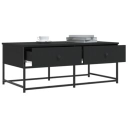 Berkfield Home Coffee Table Black 100x51x40 cm Engineered Wood - Size: 100 x 51 x 40 cm - thumbnail 4